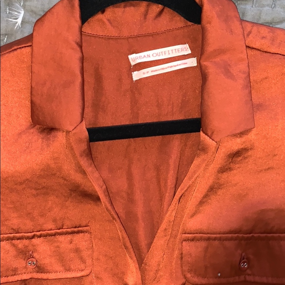 Silk Cropped Button Down - Picture 2 of 2